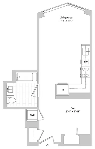 Floor plan S7.2 | Studio | 1 Bath | Alcov