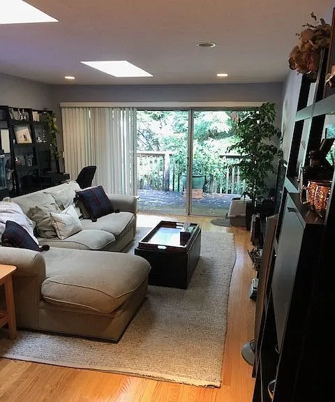 two skylights and recessed lighting