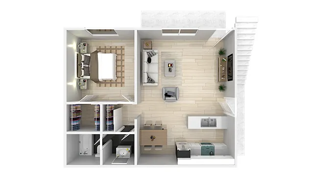 Floor plan 1 Bed 1 Bath