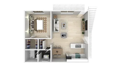 Floor plan 1 Bed 1 Bath