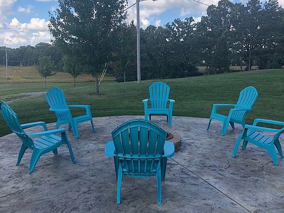 Stamped concrete bonfire pit