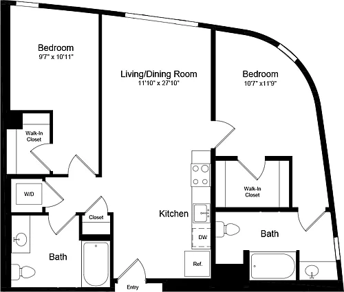 Floor plan 2 Bedroom D