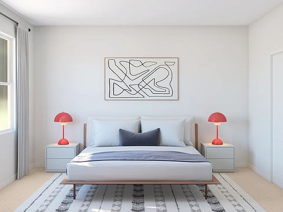 Primary suite with plush carpeting