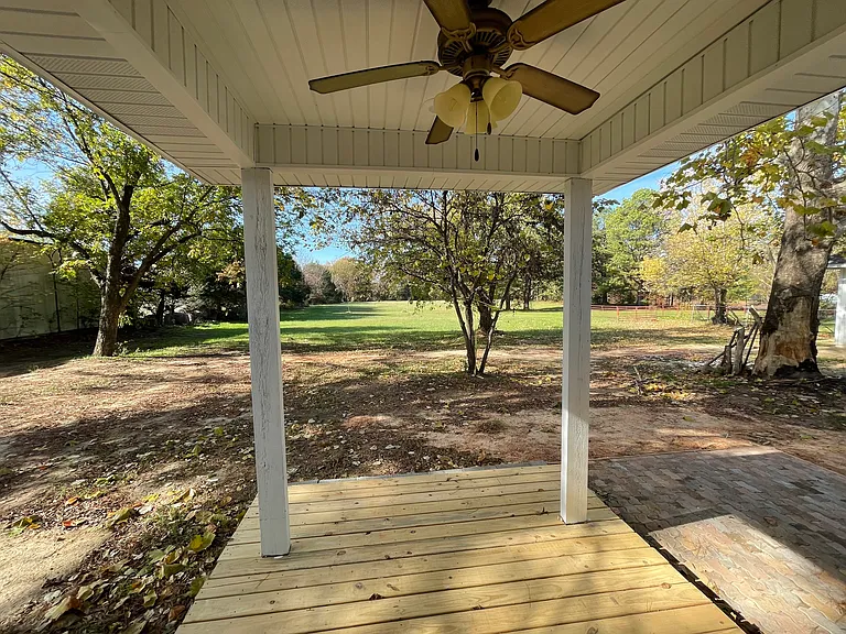 Back porch with view