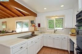 kitchen open to adjacent family room