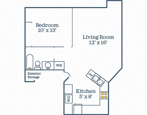 Floor plan 1 bedroom 1 bath
