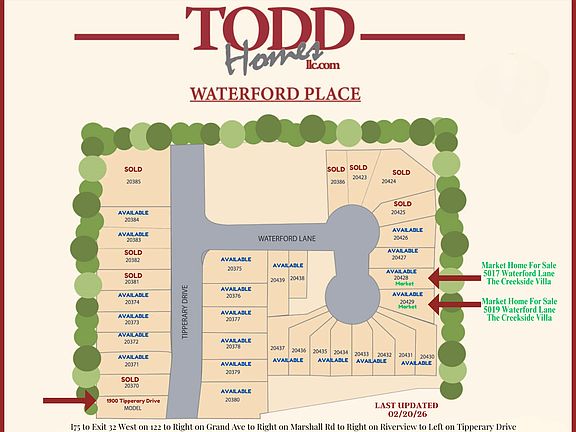 Waterford Place Available Homesites