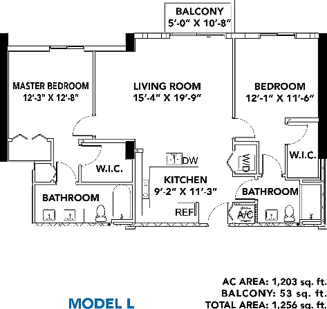 Model L | 2 Bedroom, 2 Bath Model L | 2 Bedroom, 2 Bath