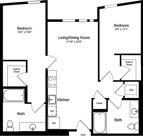 Floor plan 2 Bedroom A1