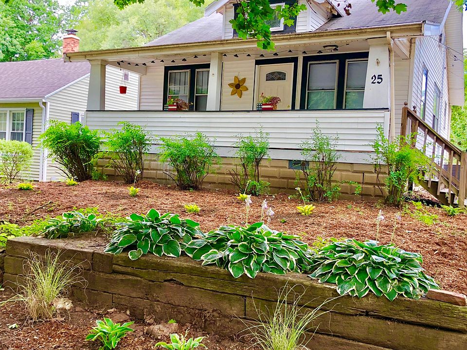 The shaded garden in the front yard provides tenants with one of many spaces to garden.