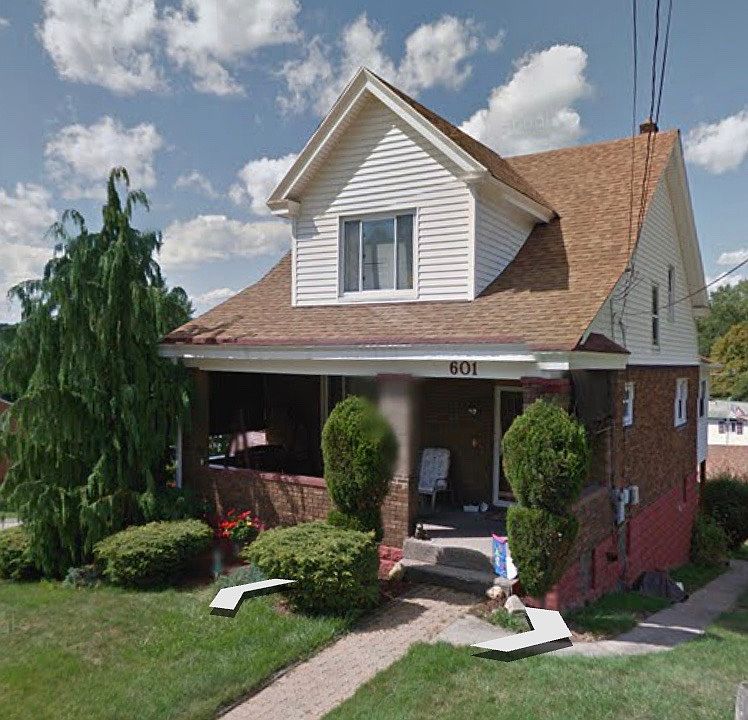 2 story home on corner lot.