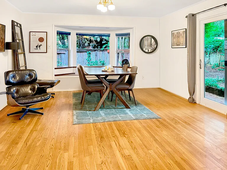 Dining room, open floor plan with kitchen.