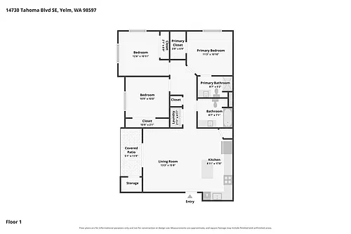 Floor plan 3 Bedroom 2 Bath-Phase 1