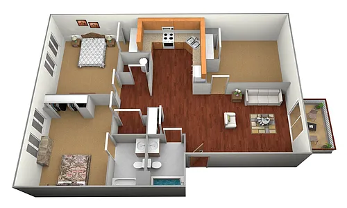Floor plan Woodlawn Terrace | 3 Bed, 2 Bath