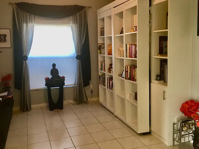 Library, Office, Queen Murphy Bed inside of library for grandkids or extra guests
