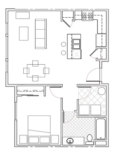 Floor plan AP1 - 1 Bedroom
