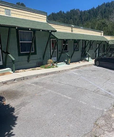 Building front and parking lot