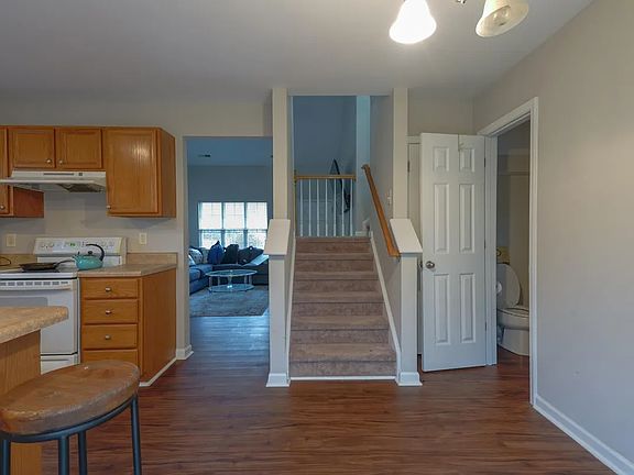 kitchen with half bathroom