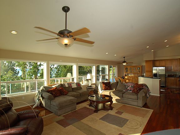 Great room with wall of windows