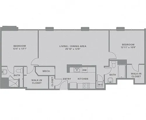 Floor plan 2 Bed/2 Bath-B10