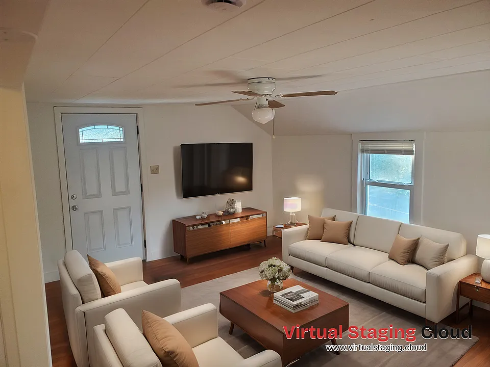 Virtually staged Living room