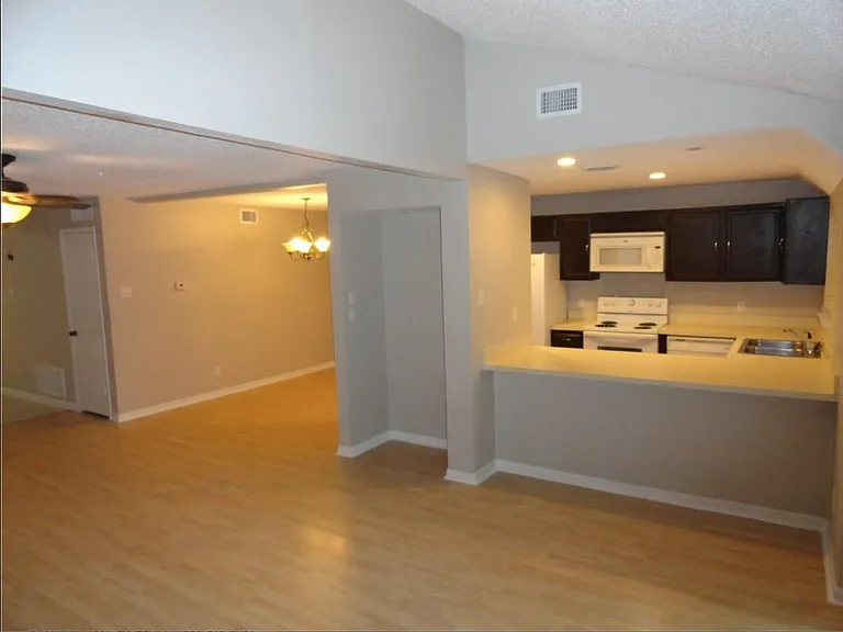 Kitchen and Dinning room view from living room