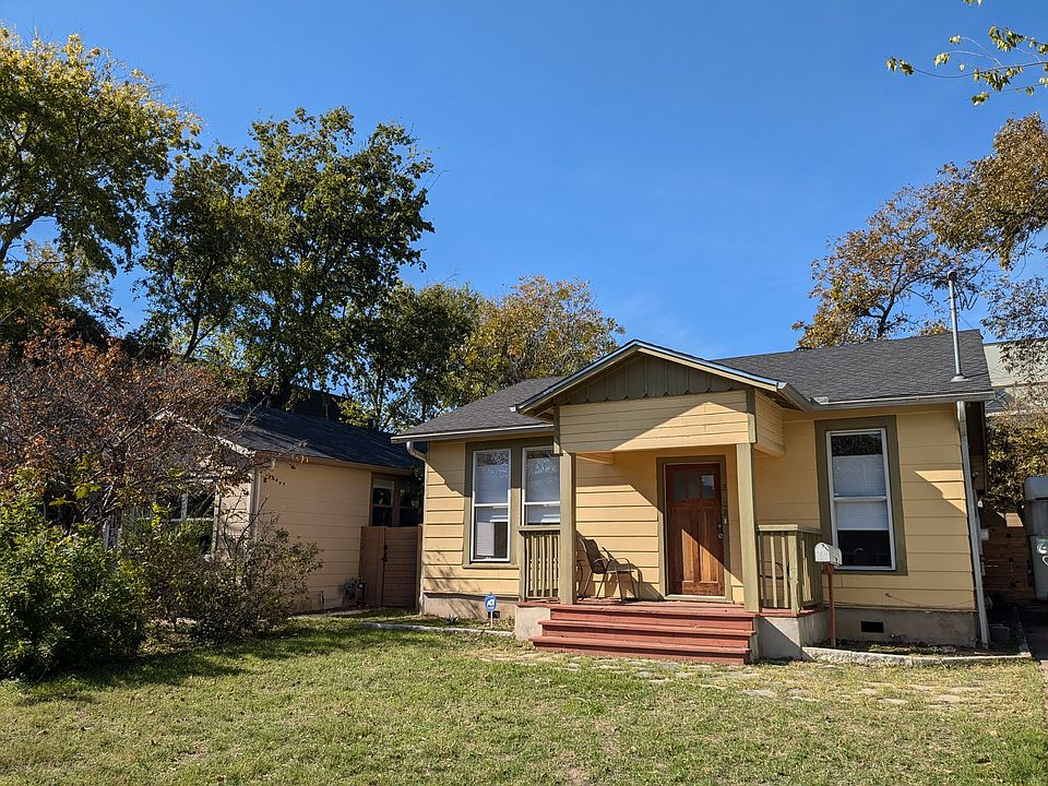 Front. Well setback from street. Ample street and driveway parking. Porch facing quiet S 3rd St.
