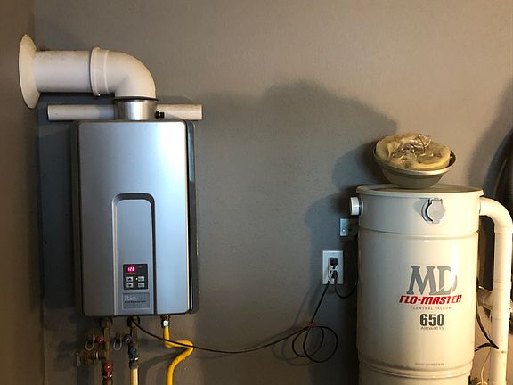 water heater/central vac