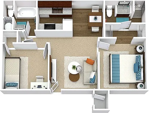 Floor plan 2 Bed Reno