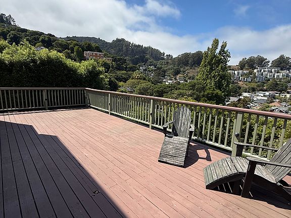 Fabulous deck with water and Mt Tam Views. Accessible from kitchen and dining room.