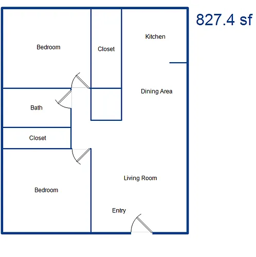 Floor plan 2 Bedroom Apartment