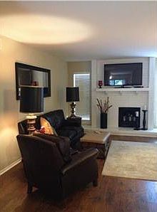 Living room with fireplace