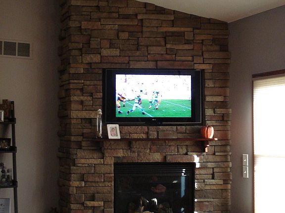Gorgeous stone fireplace