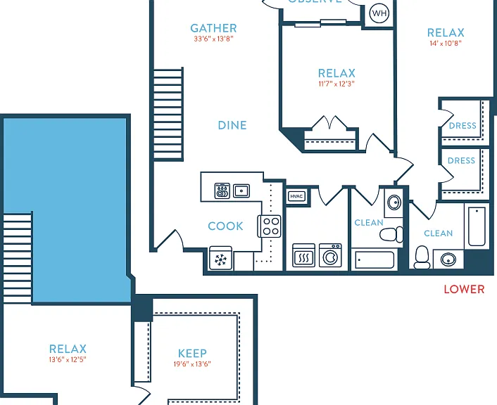 1575 Tea House B14 Loft Floorplan Diagram