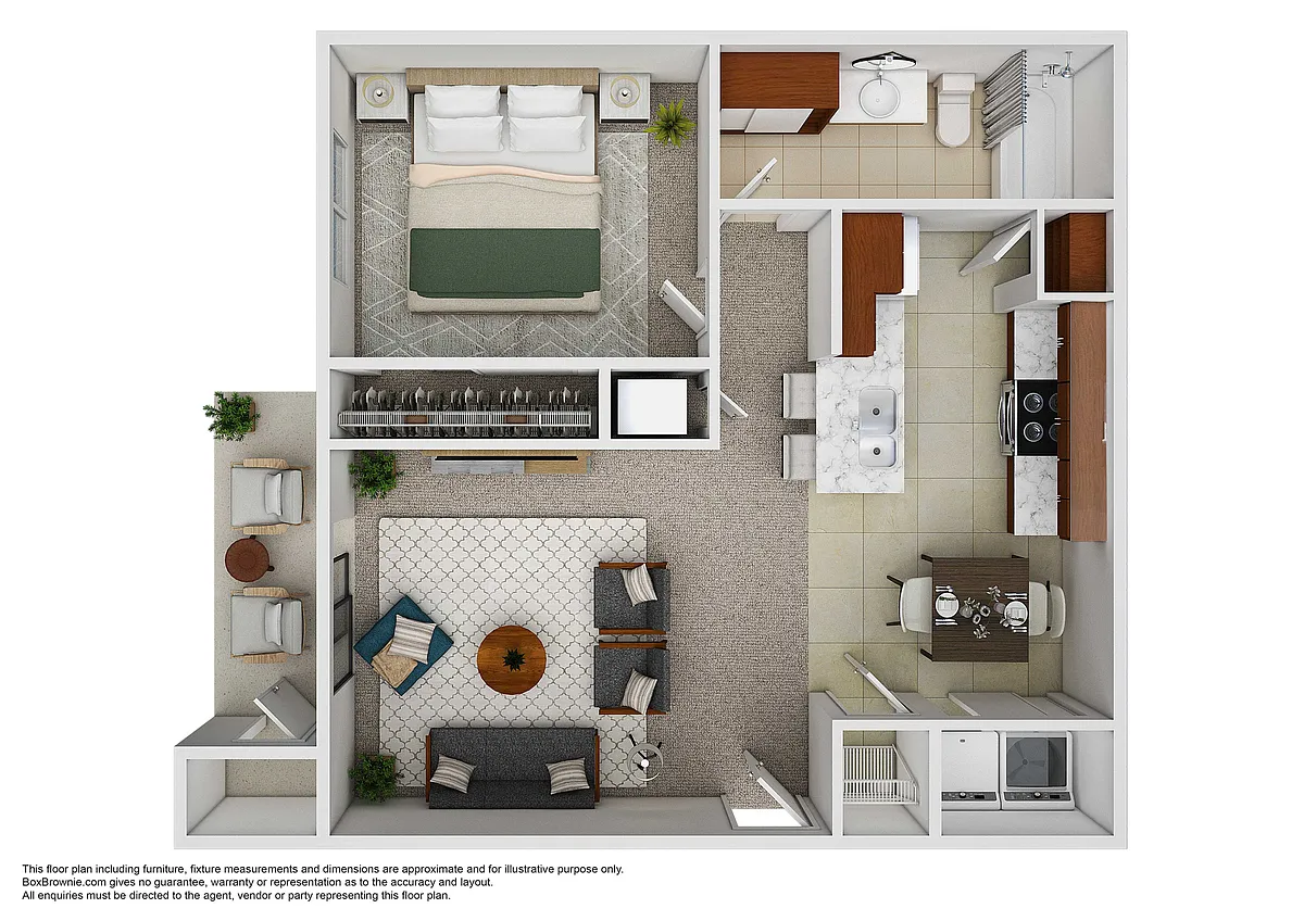 Floor plan 1 Bedroom, 1 Bathroom