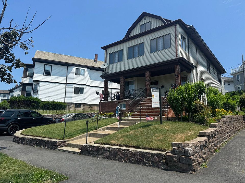 Front of the house. The room is located on the second floor.