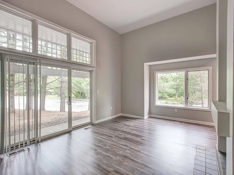Living area with large windows