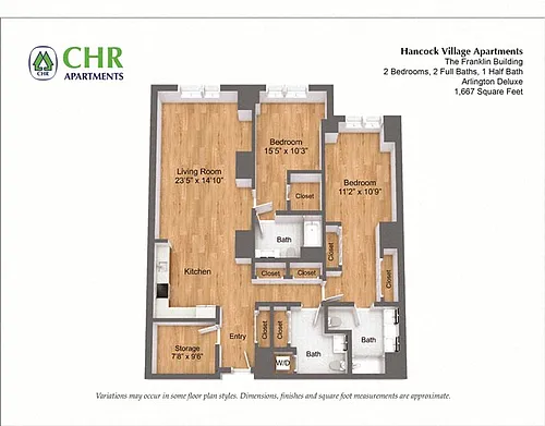 Floor plan 2 Bed/2 Bath Single Level - The Franklin