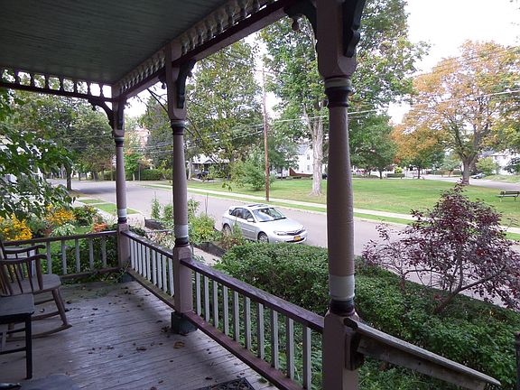 Front porch overlooking park