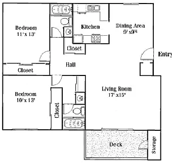 Floor plan Larger Two Bedroom