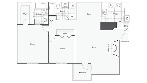 Floor plan Oleander 2X2