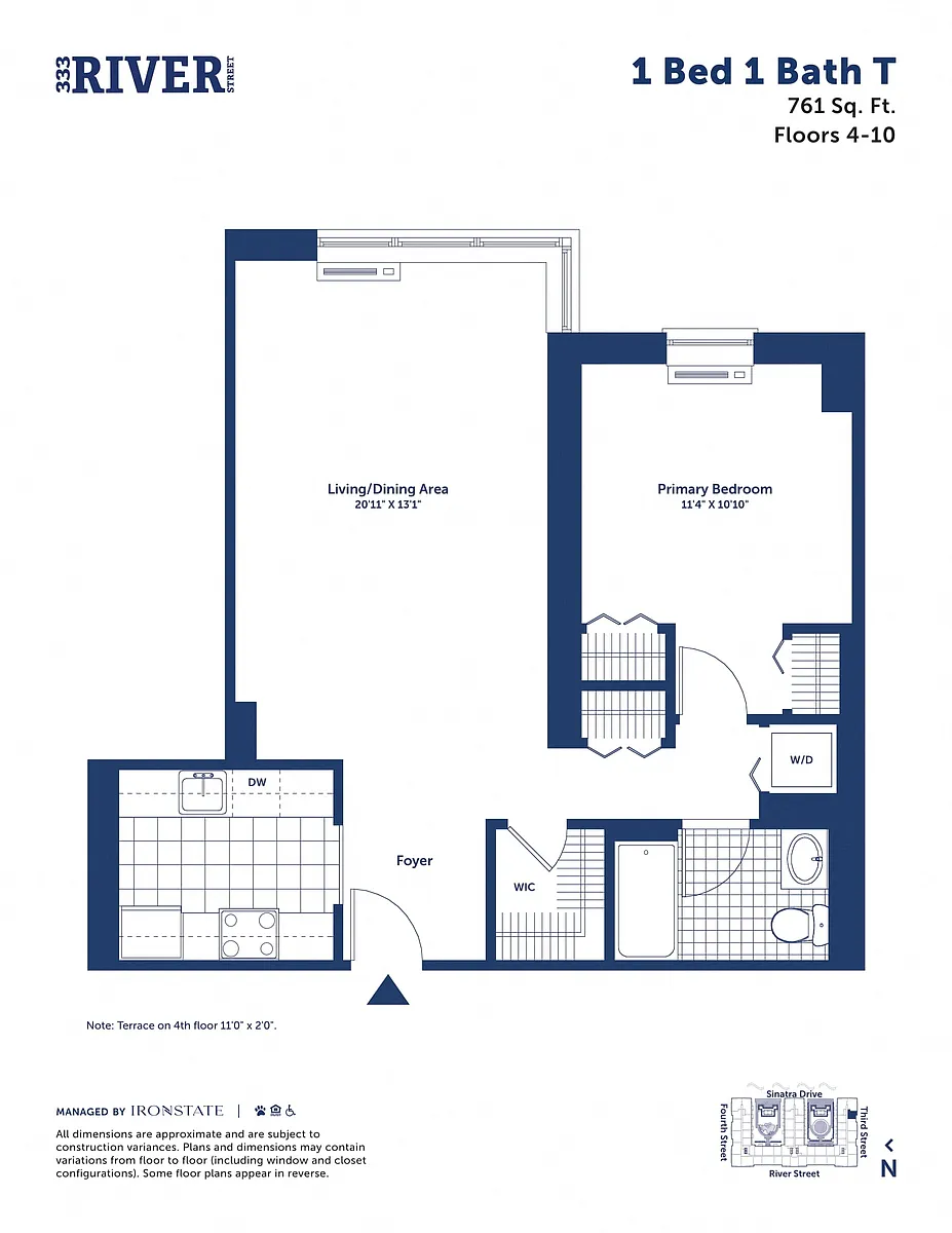 Floor plan 1 Bed 1 Bath T