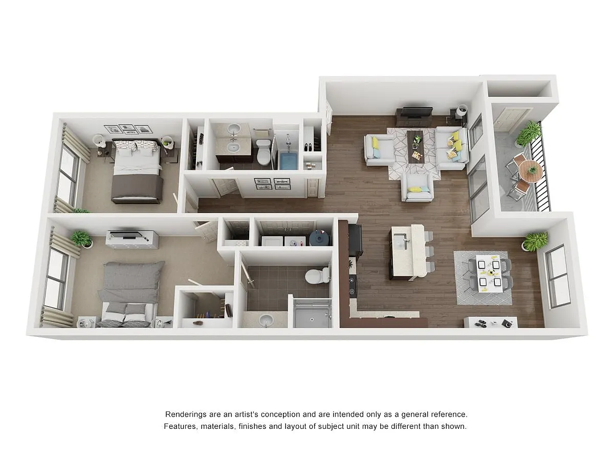 Floor plan 2 Bed 2 Bath