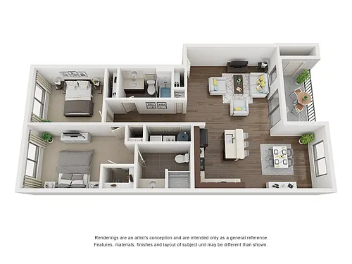 Floor plan 2 Bed 2 Bath