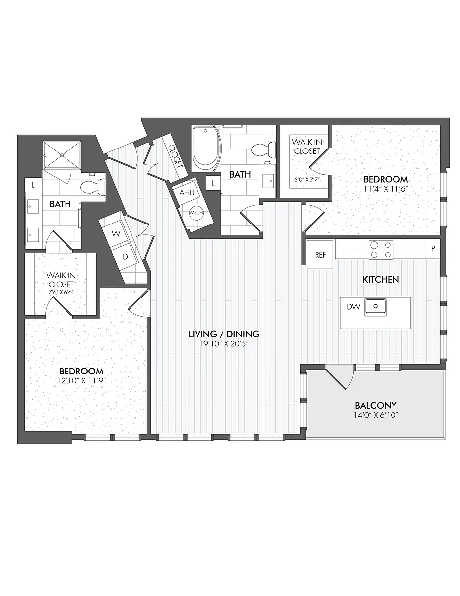 Floor plan 2 Bed/2 Bath-B10