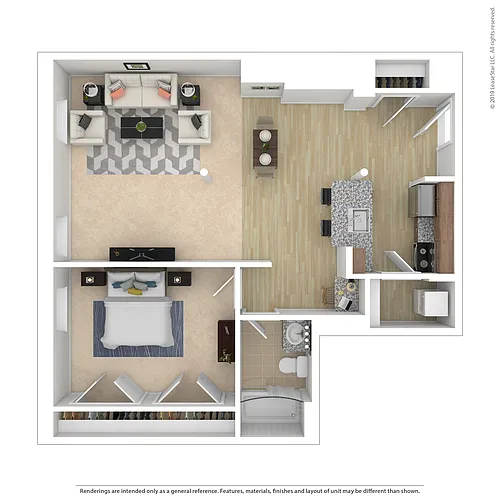 Floor plan One Bedroom - P1F