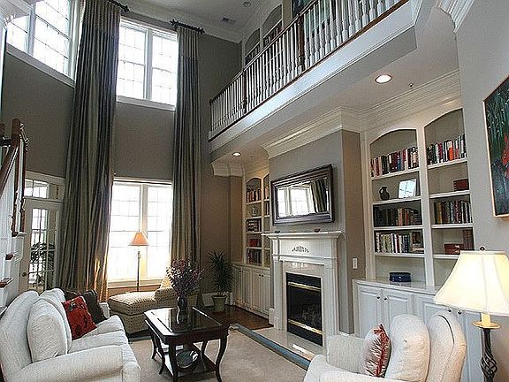 Family room and loft library..