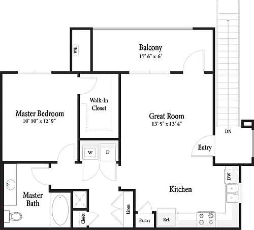 Floor plan The Flats - Plan 1 Up