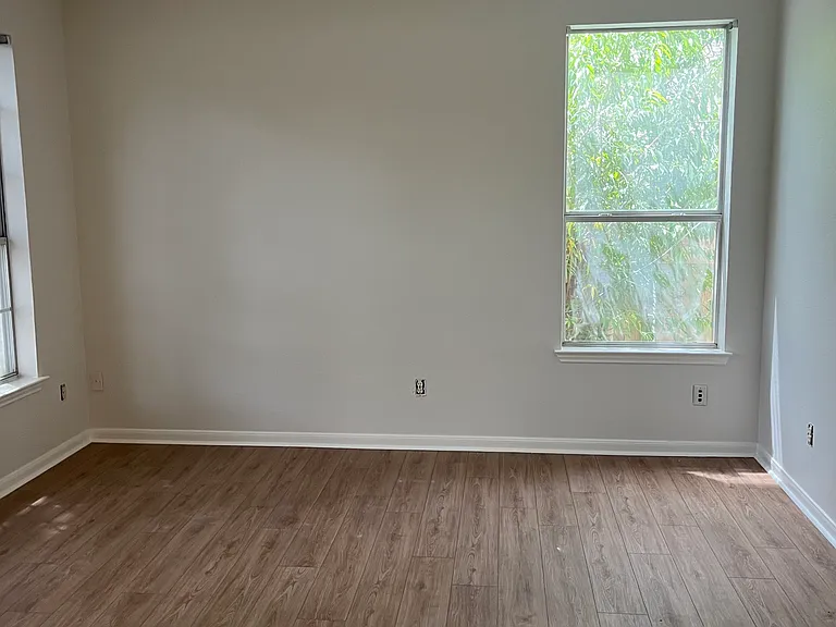 Closer view of front office. Right window has view into side yard - could be a great for a large garden.