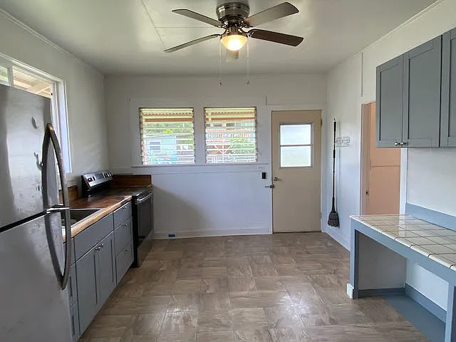 Kitchen view from the living room door